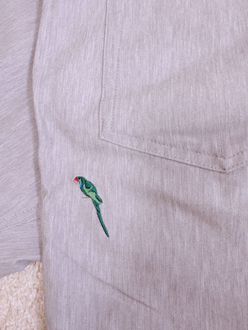 美品!!/春夏ナノユニバースグレー ストレートパンツ bpmロゴ刺繍