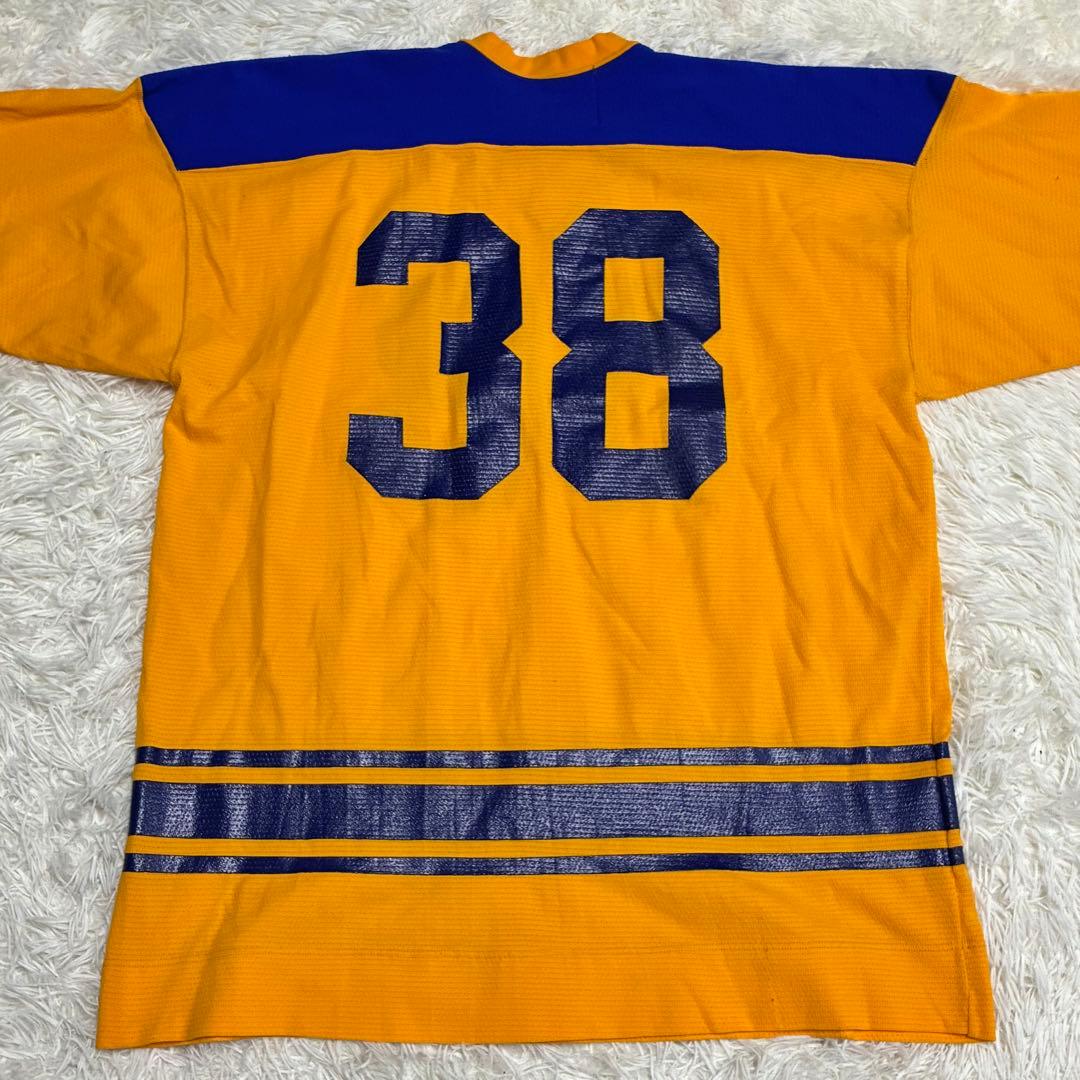 《良品Lビッグシルエット希少》 ラッセル80s?ホッケーシャツ米国製USA