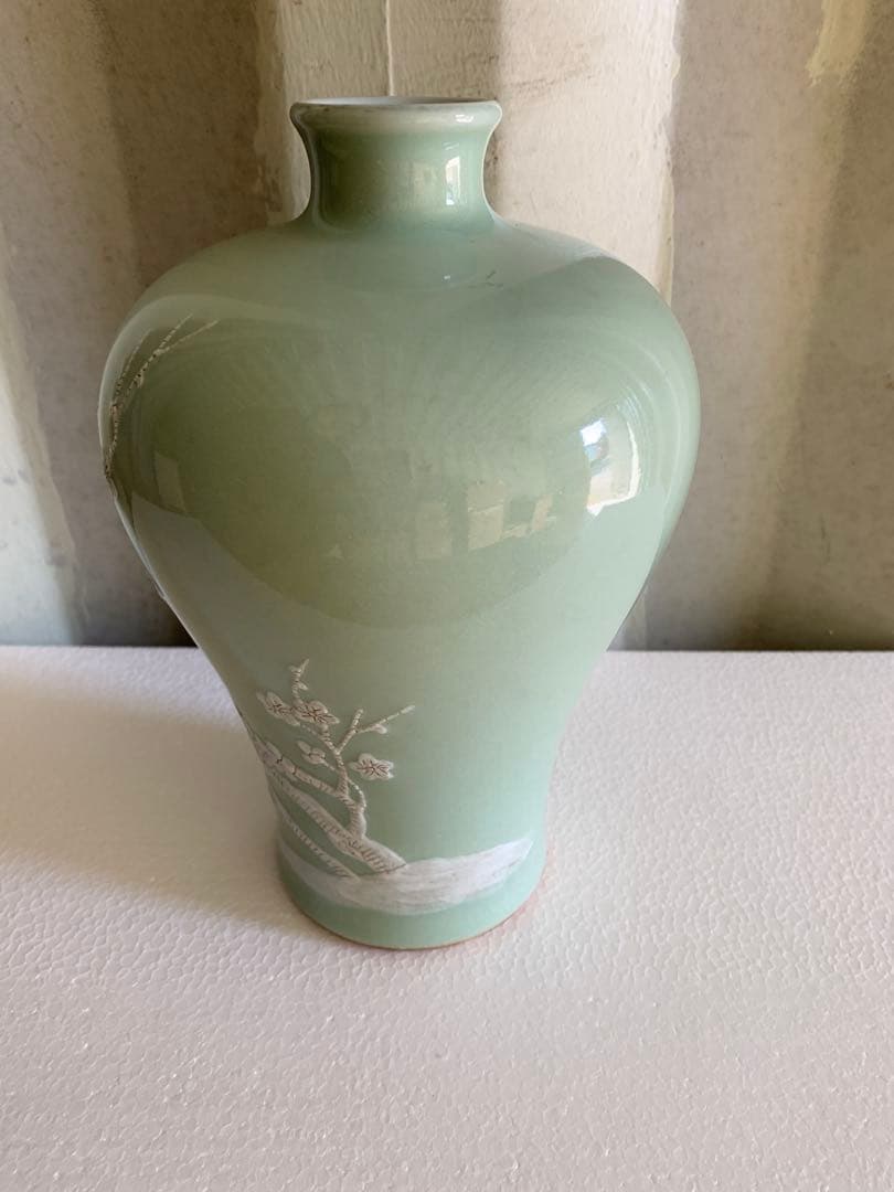 大清乾隆年製銘 景徳鎮 花鳥図文 花瓶 唐物 磁器 陶芸 陶器