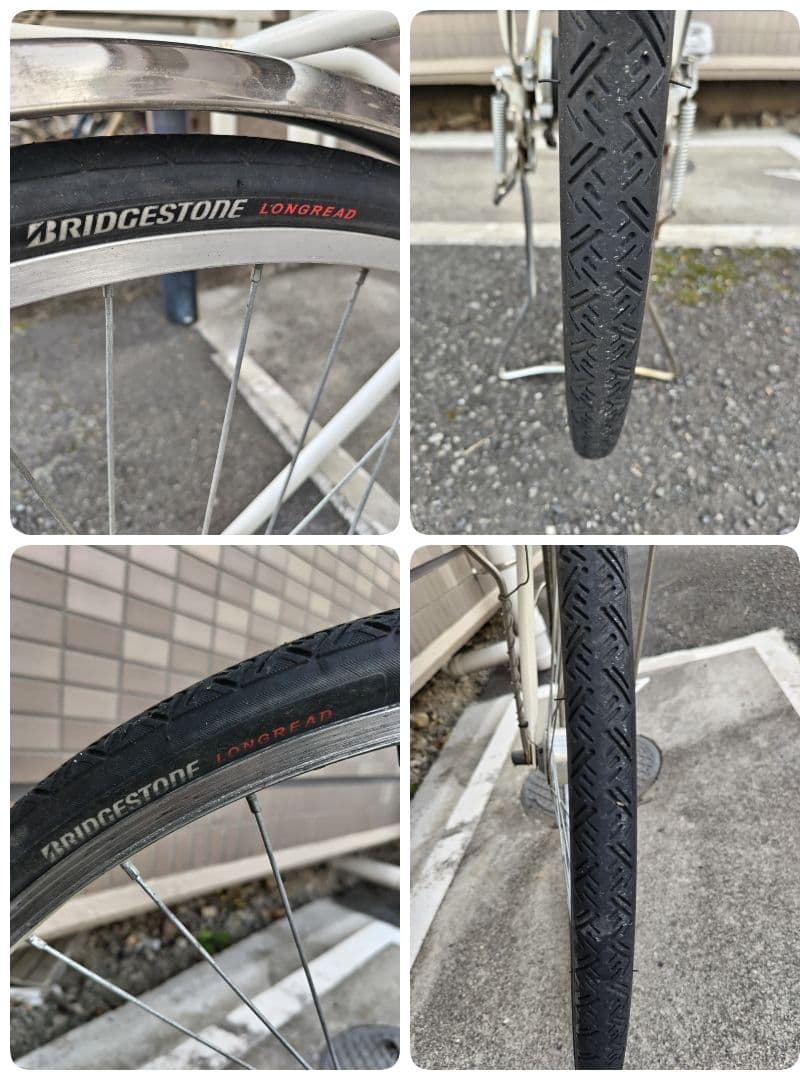 自転車　27インチ　シティ　3段ギア　白