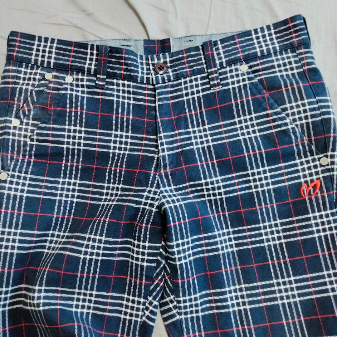 マスターバニーエディション　ゴルフ パンツ チェック柄　裏起毛