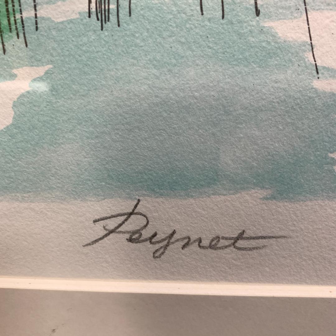 レイモン・ペイネ Raymond Peynet 湖上の恋リトグラフ サイン有
