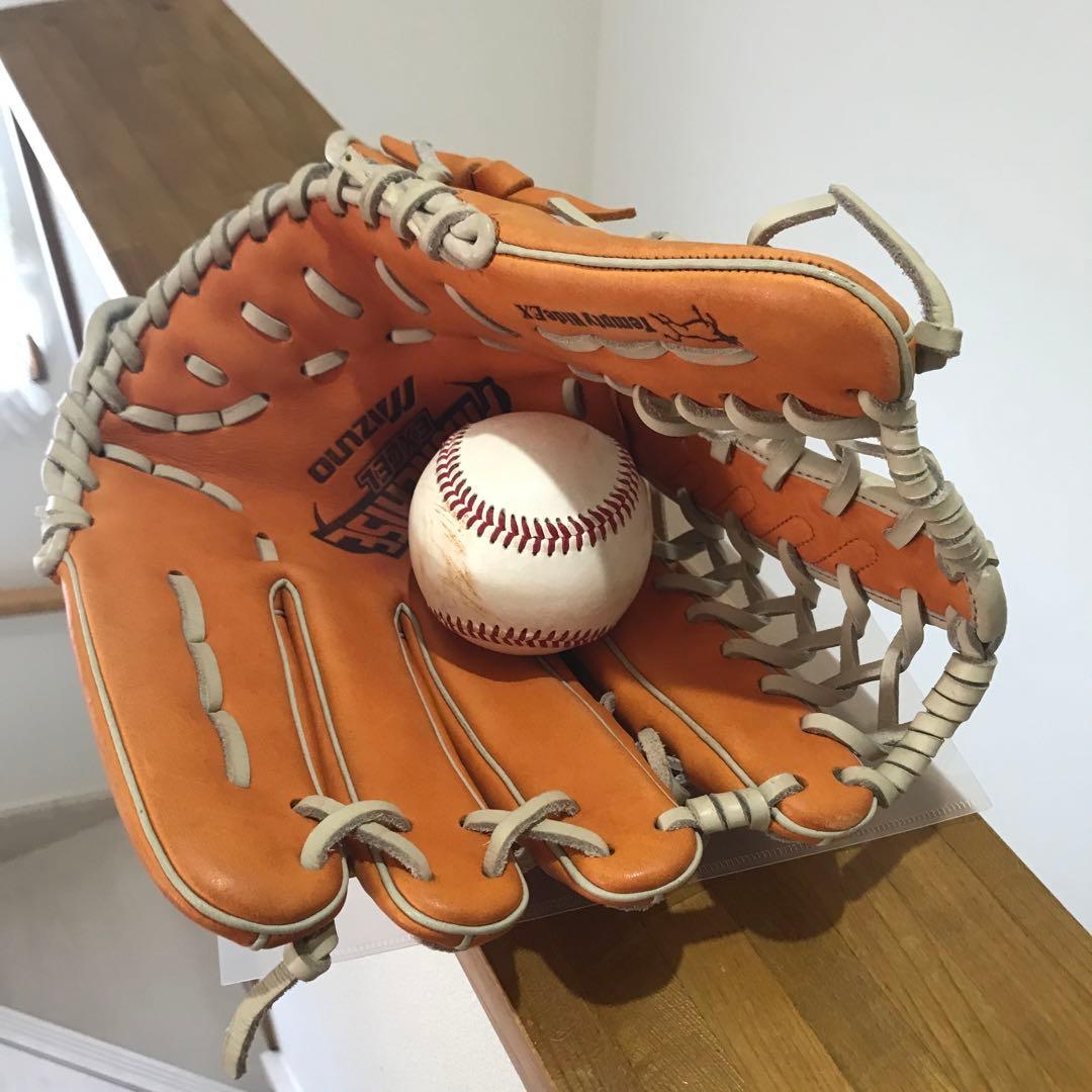 美品 ミズノ 軟式野球 ビューリーグ 小指部分2本入れ 外野手用グローブ