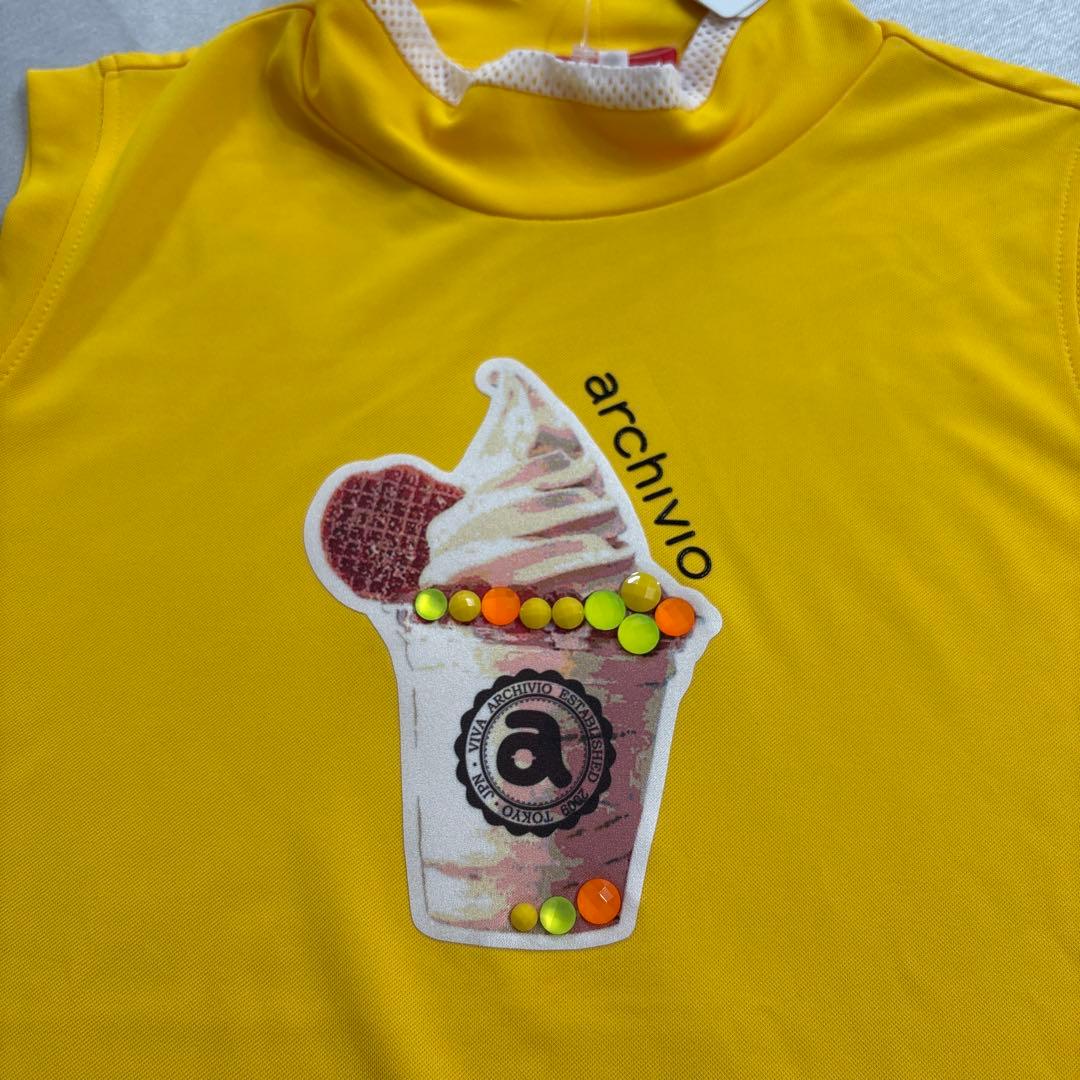 36 黄色　イエロー　ARCHIVIO レディース　ソフトクリーム　ノースリーブ