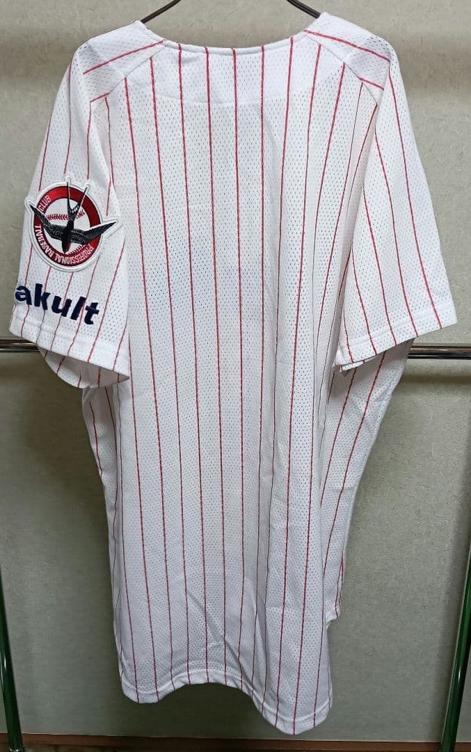 【美品！希少品】シャープ産業製 ヤクルトスワローズ メッシュ地ユニフォーム／F