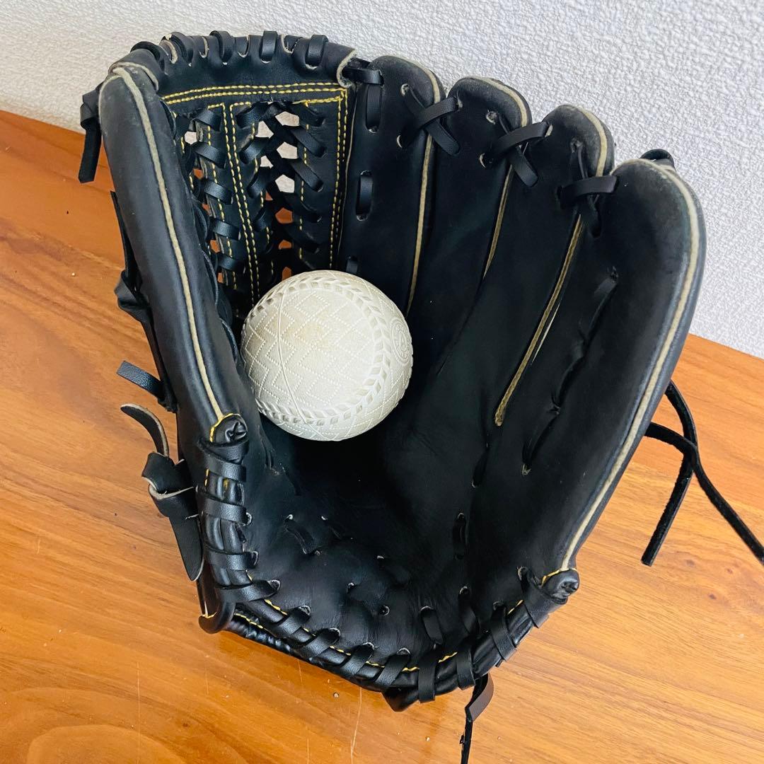 ✨美品✨ミズノ　MIZUNO 野球グローブ　黒　ブラック　即戦力