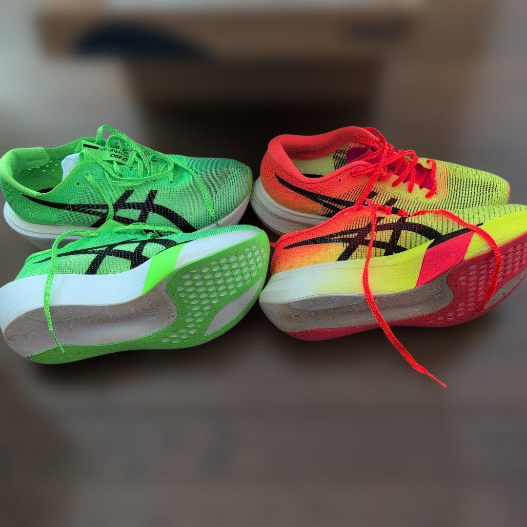 ASICS メタスピードスカイパリ　蛍光イエロー/オレンジ 24.5cm