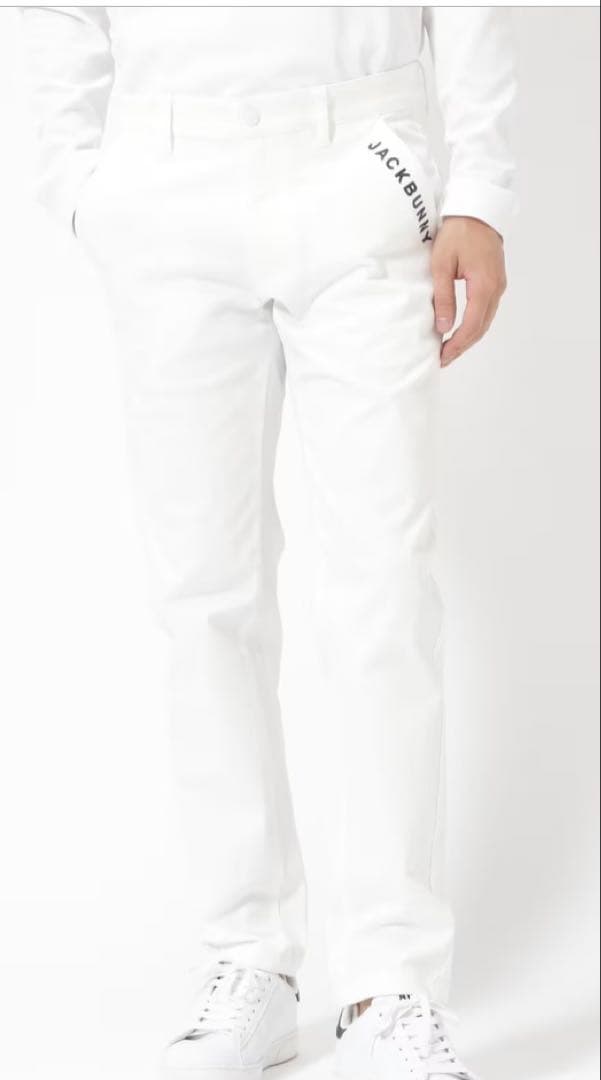 新品 パーリーゲイツ ジャックバニー 2WAYストレッチパンツ(4)サイズM/白