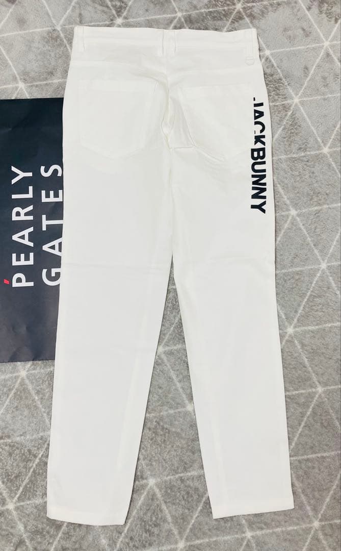 新品 パーリーゲイツ ジャックバニー 2WAYストレッチパンツ(4)サイズM/白