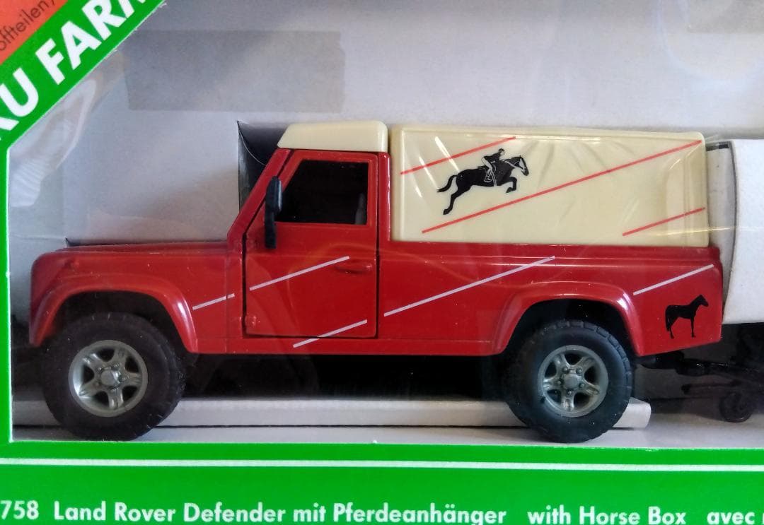 siku 1/32 ファーマー 3758 ランドローバー＋馬用トレーラー(馬付)