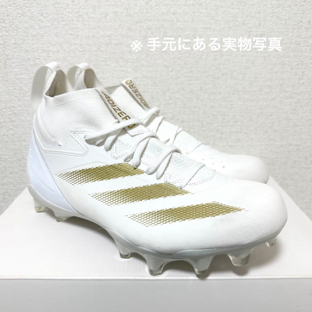 アディダス 28 アディゼロ インパクト+ アメフト クリーツ スパイク 白