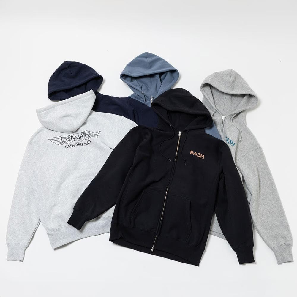 RASH WETSUITS 2026 羽バックフルジップパーカー アッシュ XL