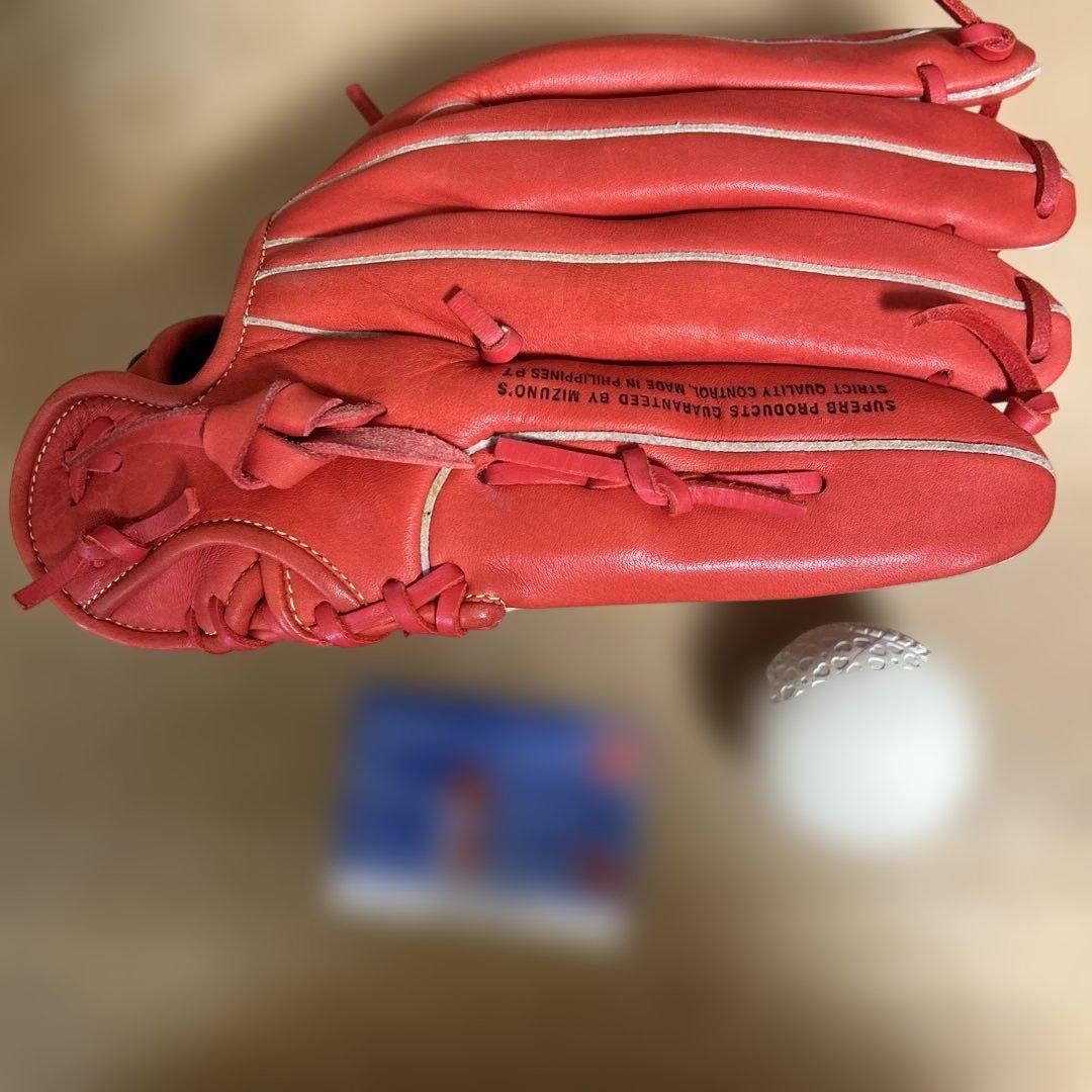 SELECT9 Soft Plus 赤い野球グローブ　ボール込み