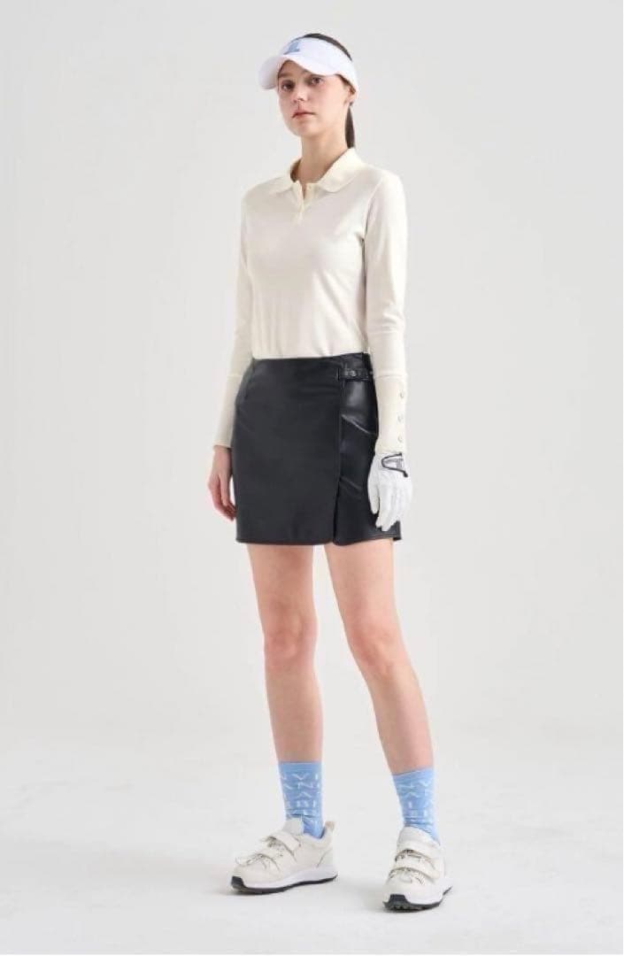 在庫処分❣LANVIN BLANCゴルフミニスカート・インナーパンツ付　白　M