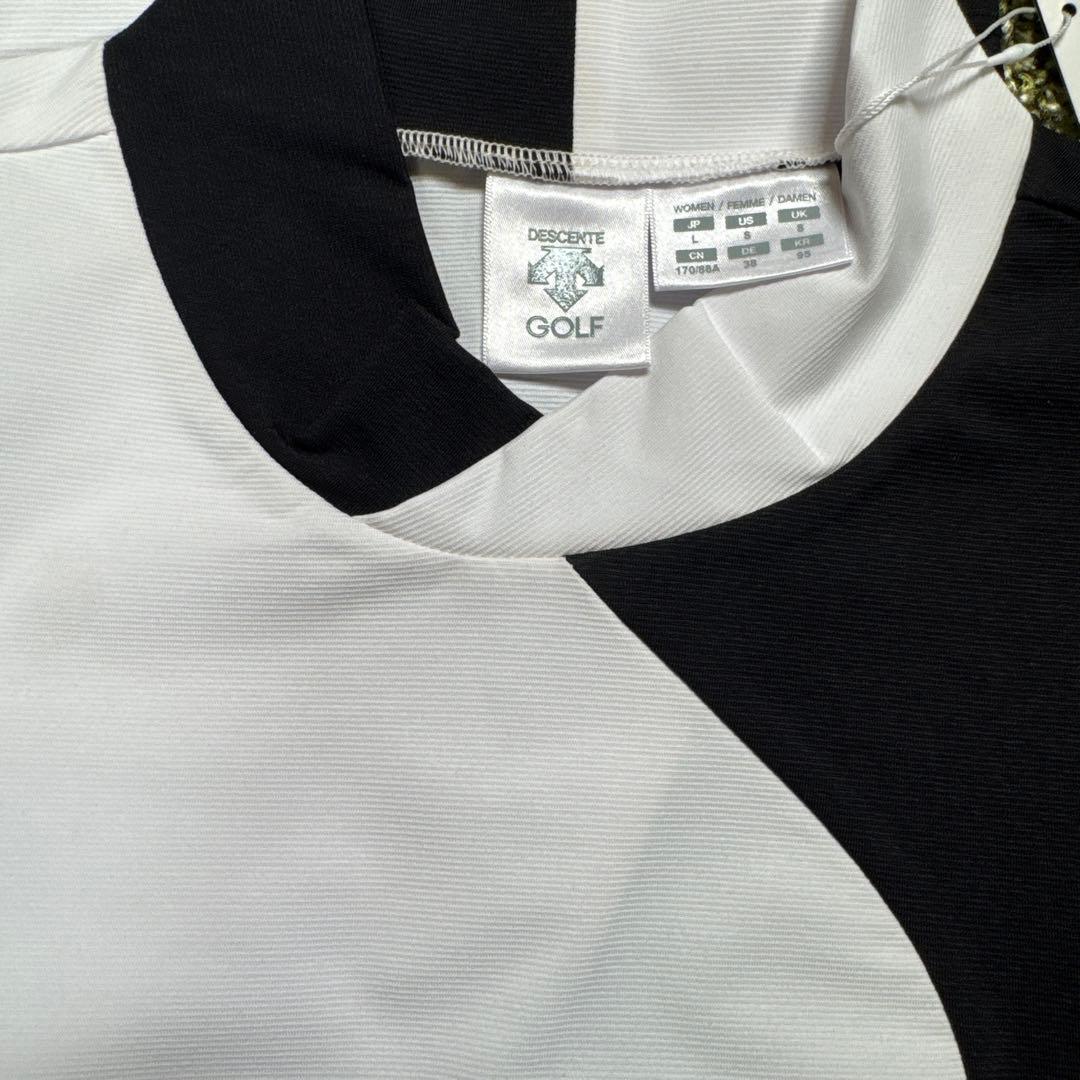 DESCENTE GOLF ストレッチベア天切り替えモックネック半袖シャツ