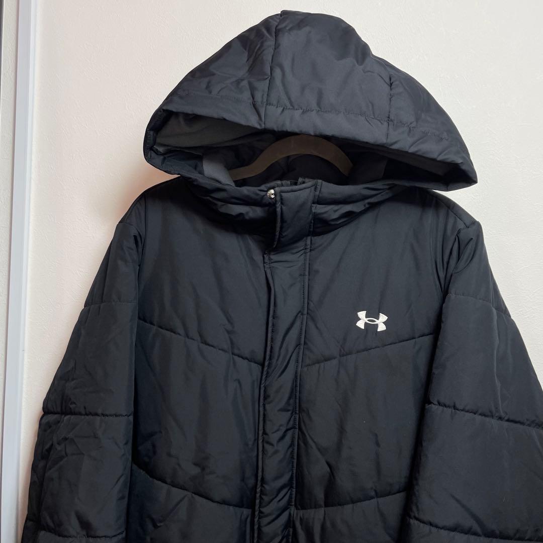 UNDER ARMOUR XL 黒 ブラック ベンチコート ダウン 極　防寒 冬