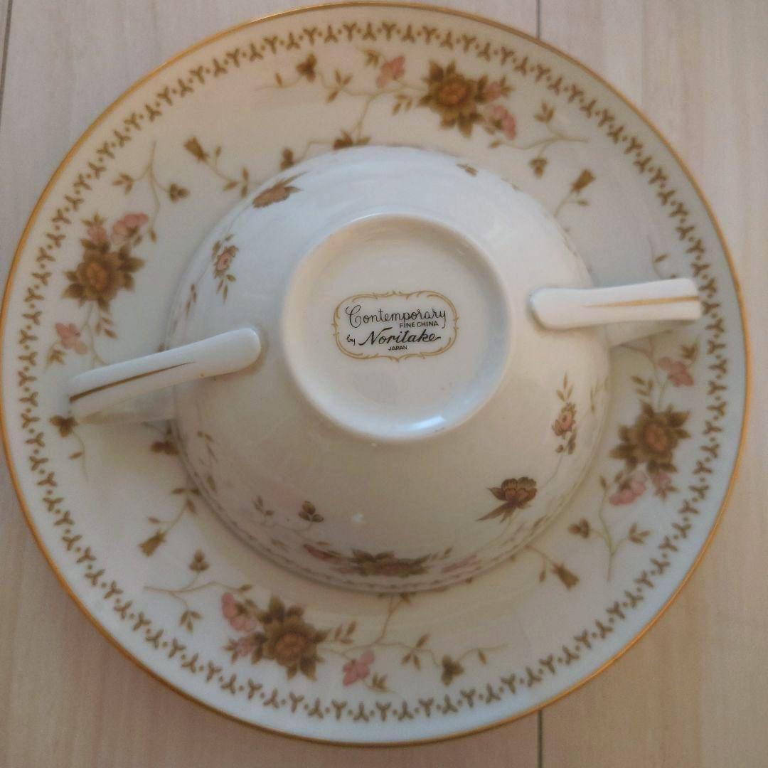 ノリタケ スープ カップ アンド ソーサー 6個セット　ダブルハンドル
