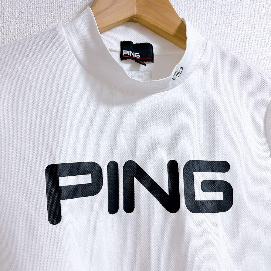 PING✨ゴルフウェア レディース 半袖 ビックロゴ ハイネックカットソー