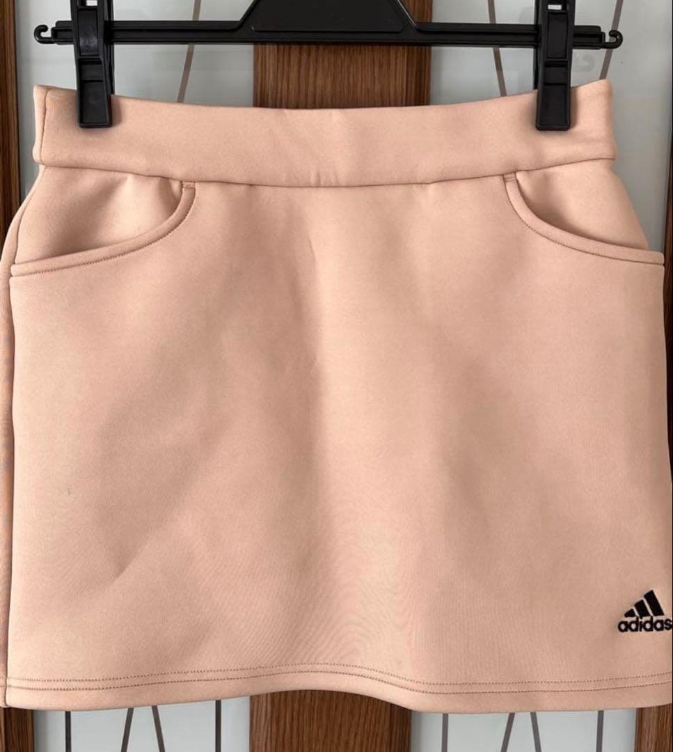 adidasアディダスゴルフウェアLベージュ フーディースカートセットダンボール