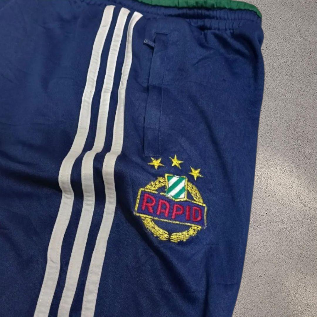 希少adidasアディダストラックパンツ RAPID国旗タグXLテックY2K刺繍