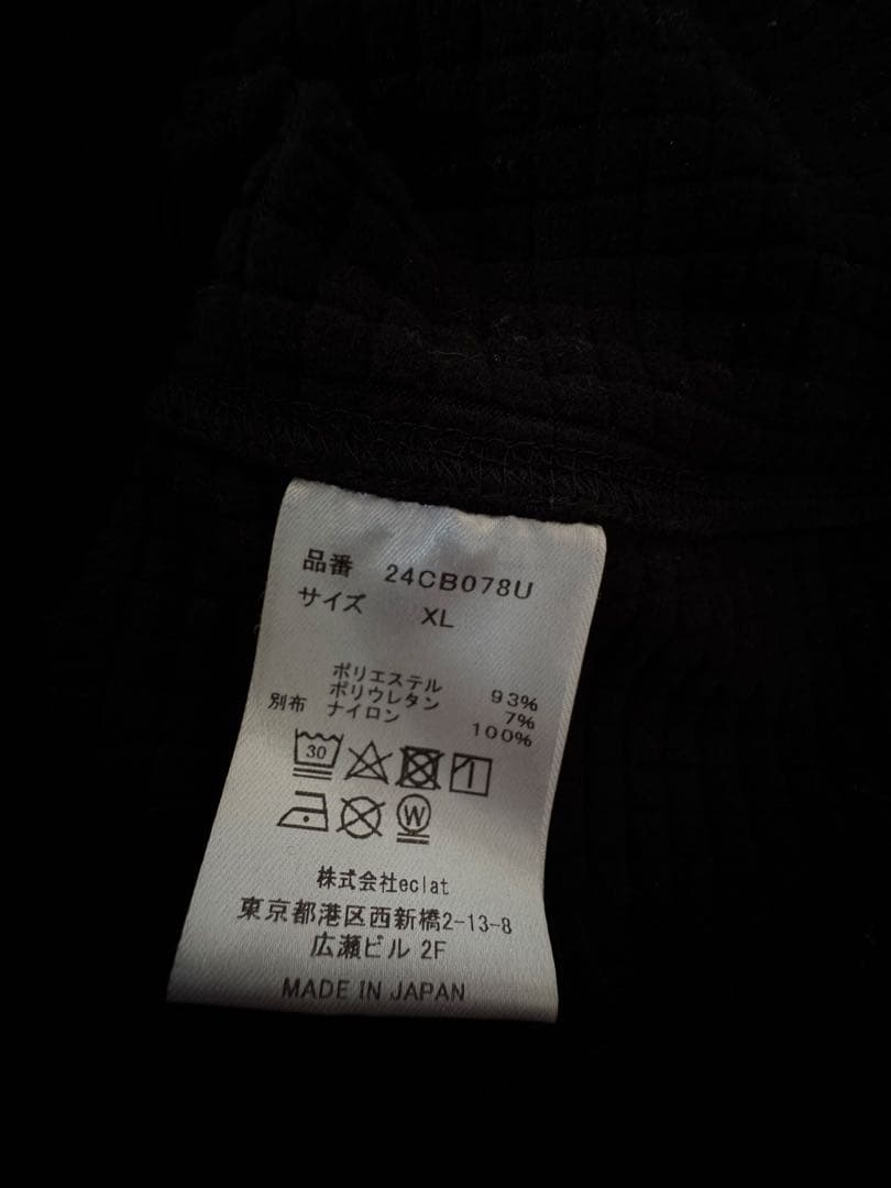 charbonシャルボン GRID FLEECE ZIP UP HOODIE