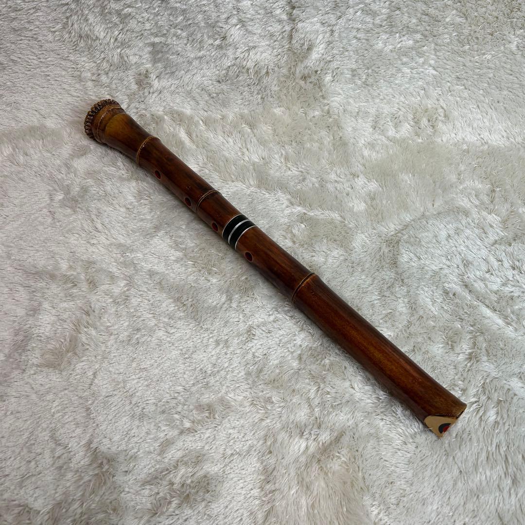 【極美品】尺八　竹峯　一尺八寸　和楽器　収納袋　マウスピース