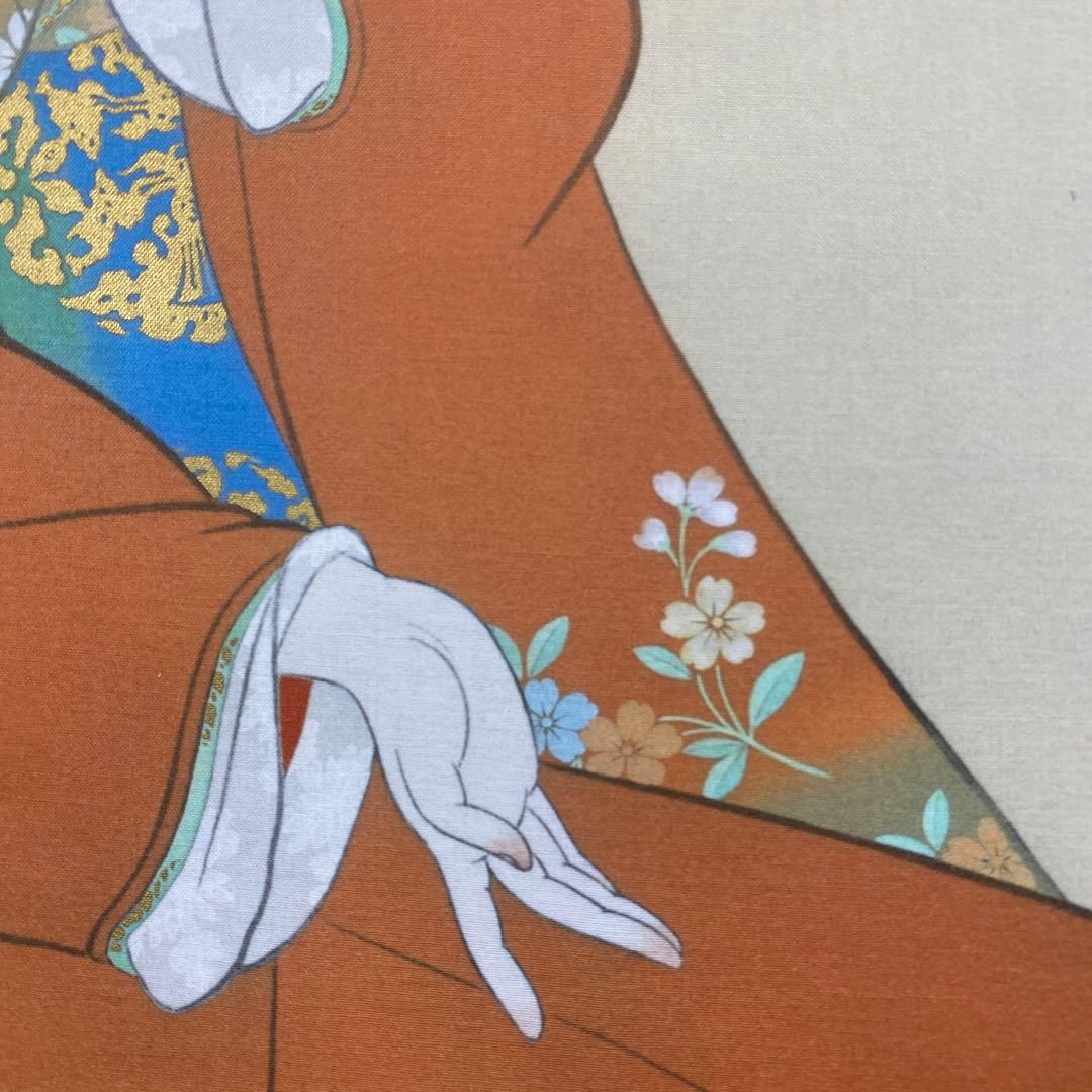 美品 掛け軸 上村松園筆「鼓の音」浮世絵 美人画 シルクスクリーン 限定品