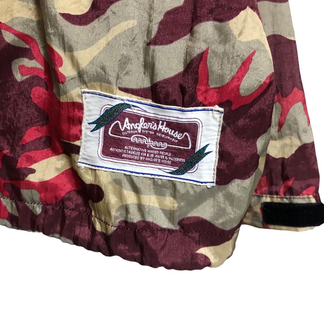 Angler's House アングラーズハウス 迷彩ウィンドブレーカー レッド