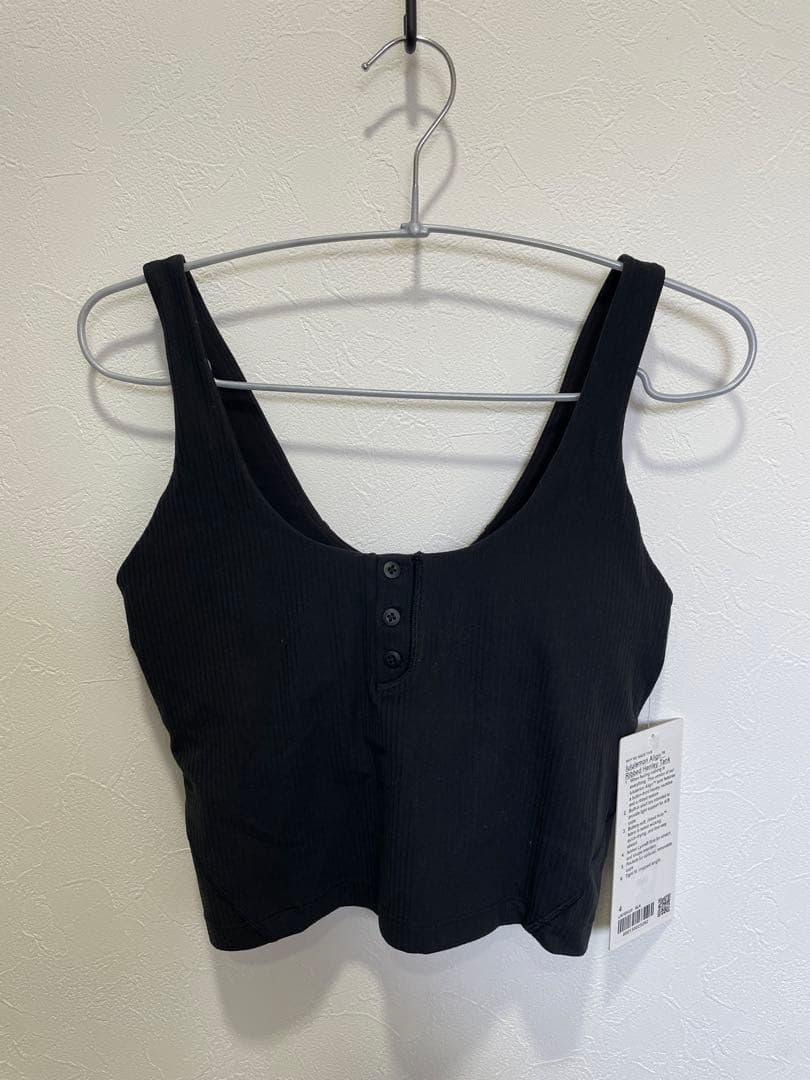 【新品】ルルレモン Align™ リブヘンリータンクトップ サイズ4 ブラック