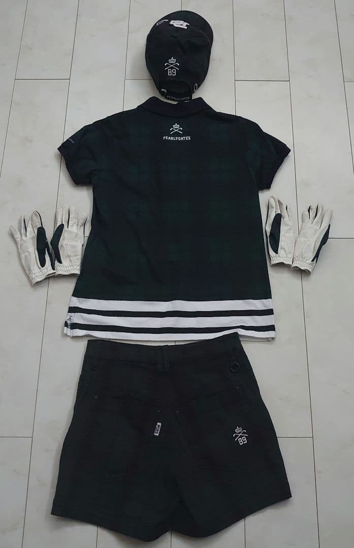 パーリーゲイツ　半袖ポロシャツ&ショートパンツ＆キャップ＆グローブ2セット