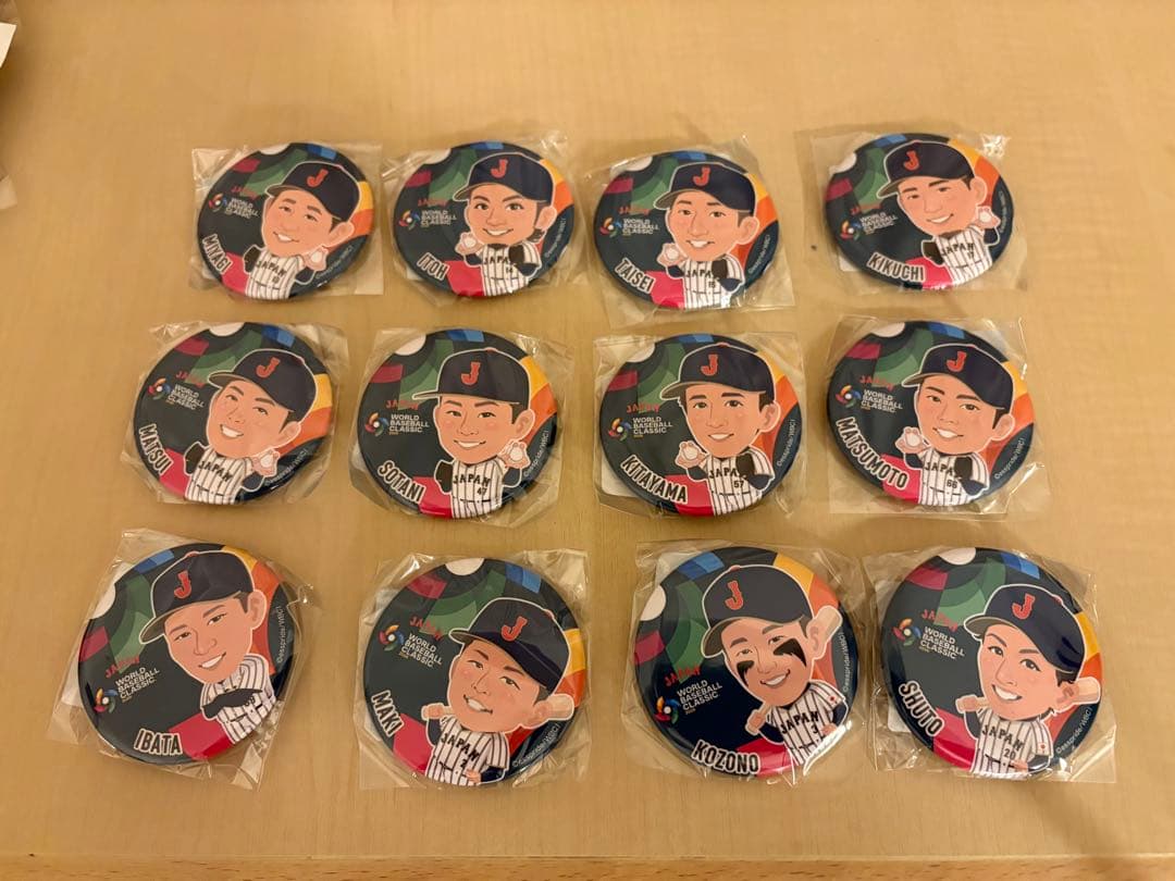 侍ジャパン宮崎春季キャンプ2026選手イラスト缶バッジ 24個セット