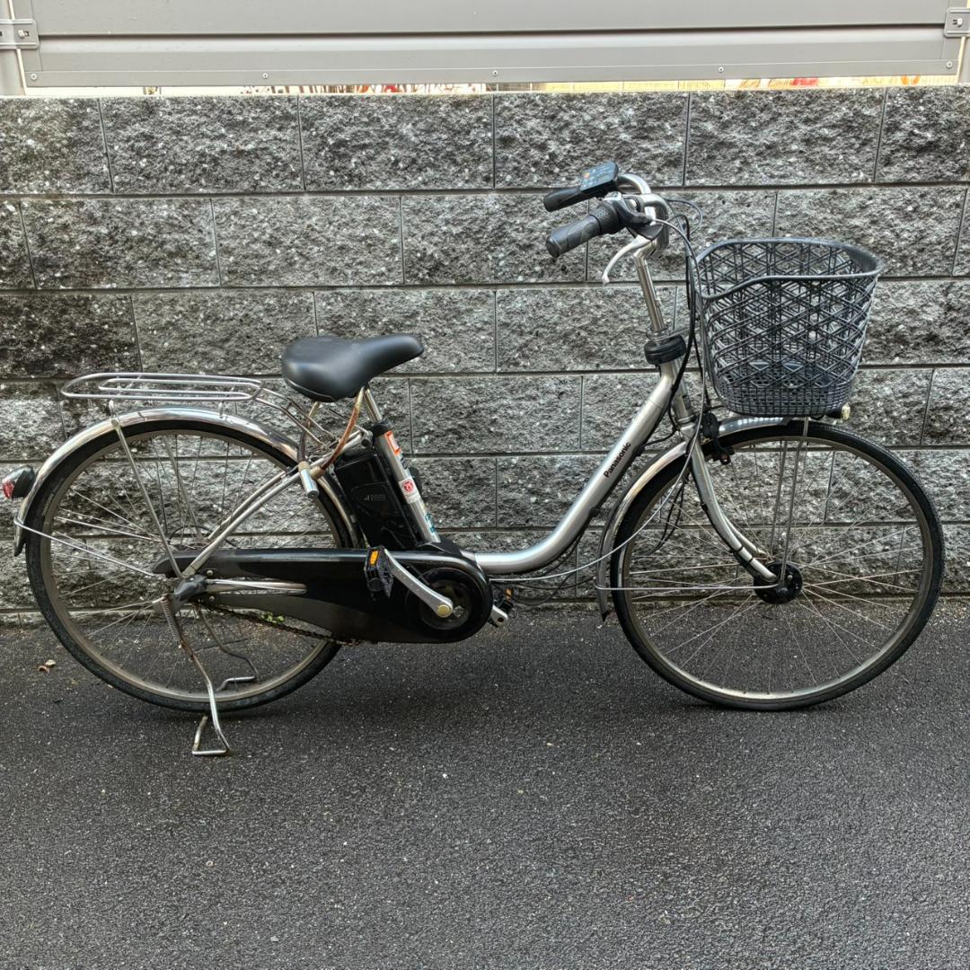 引き取り限定】パナソニック ビビ DX 電動アシスト自転車 充電器付き シルバー