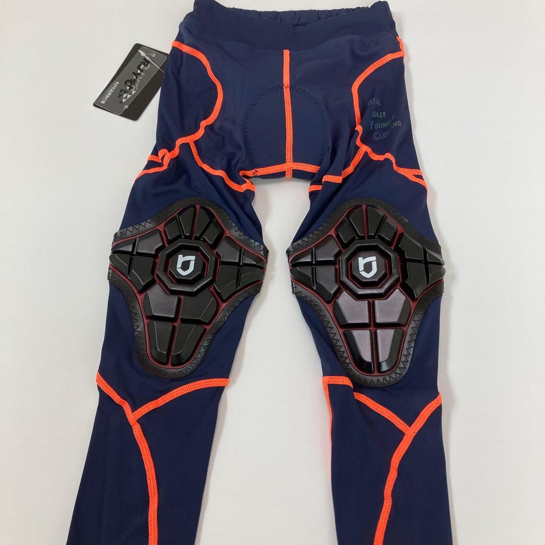 【新品】サイクルパンツ Mサイズ ネイビー×オレンジ ランバイク ストライダー