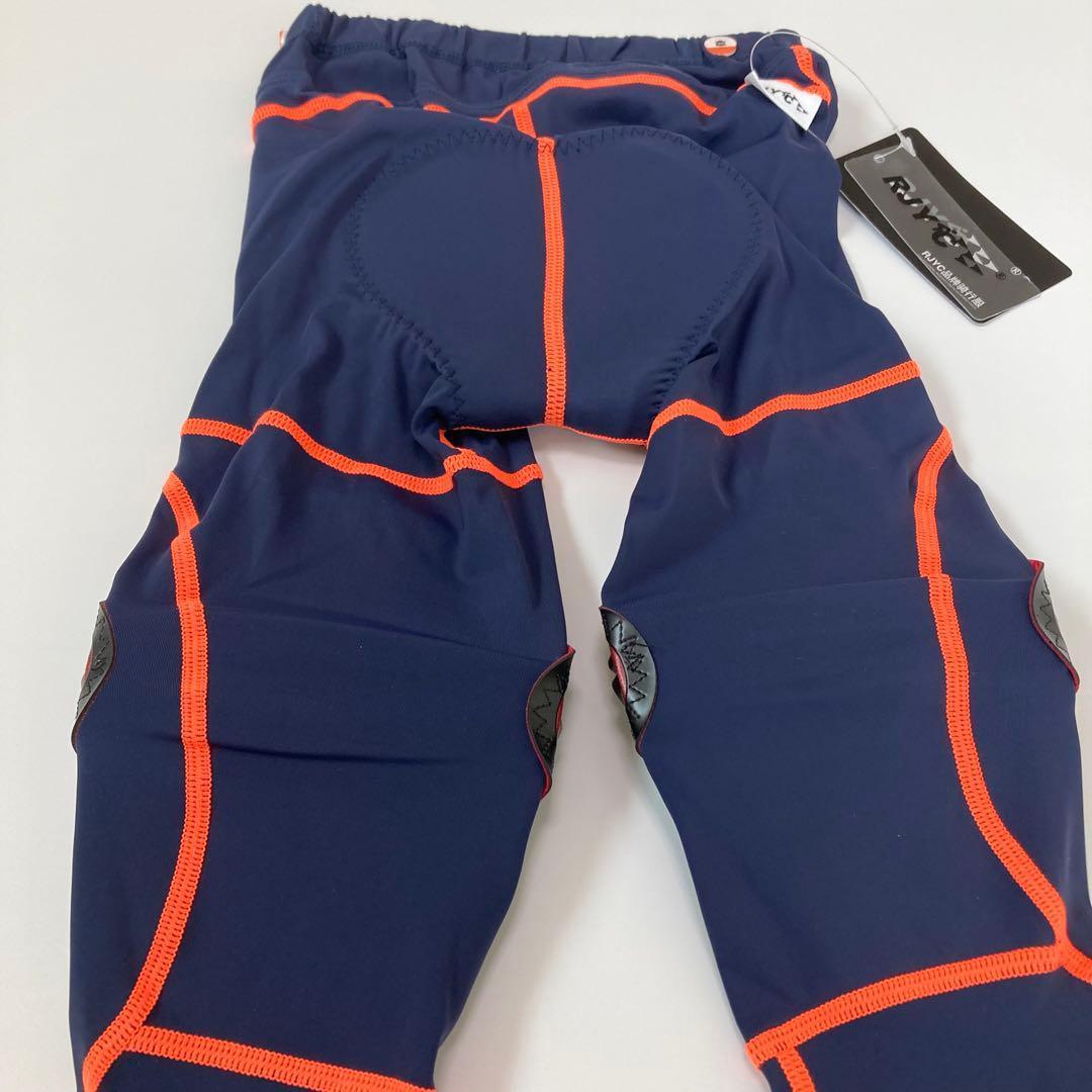 【新品】サイクルパンツ Mサイズ ネイビー×オレンジ ランバイク ストライダー