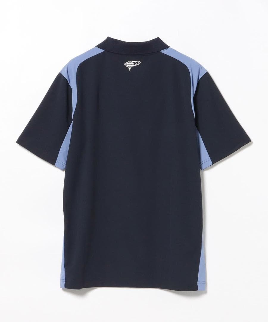 ⓁBEAMS GOLF ビームスゴルフ 襟付きVネックプルオーバーNAVY