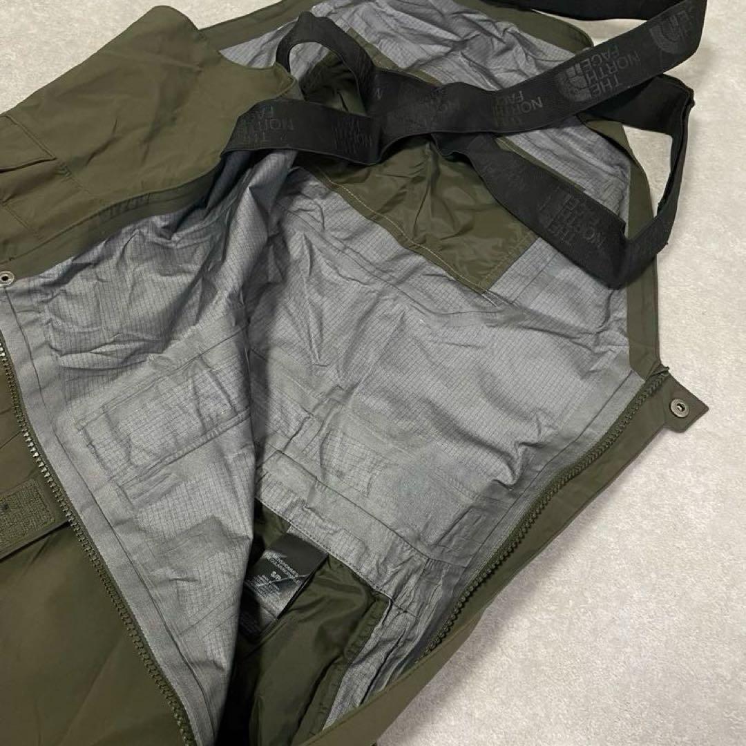 希少RECCO ノースフェイス ゴアテックス ビブパンツ カーキ S 古着