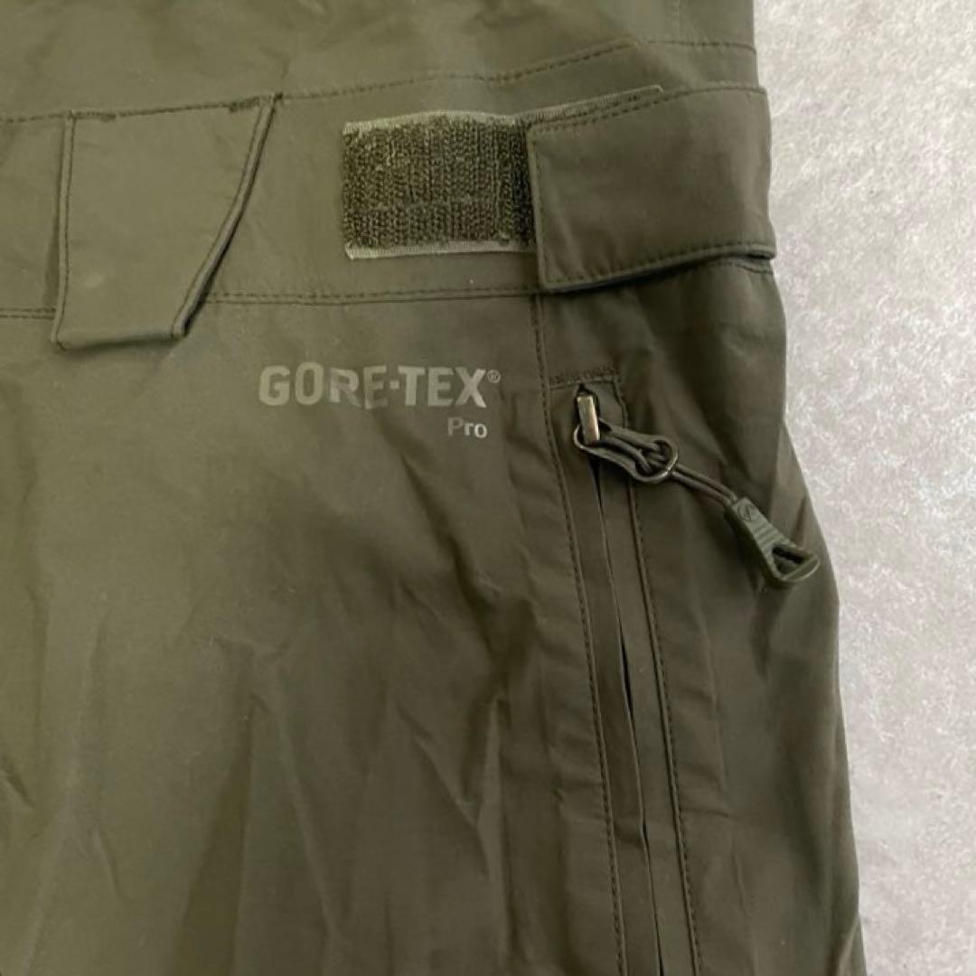 希少RECCO ノースフェイス ゴアテックス ビブパンツ カーキ S 古着