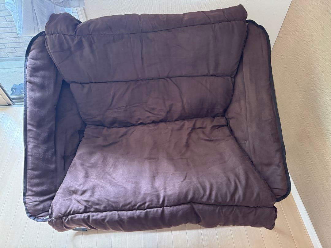 美品 クオルツ Quaiz メッシュ ソファ 折りたたみ式 茶色 ブラウン