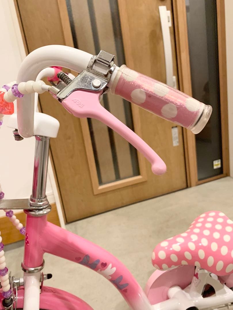 子供用自転車 16インチ ピンク　アイデス社　ミニーマウス・ポルカドット