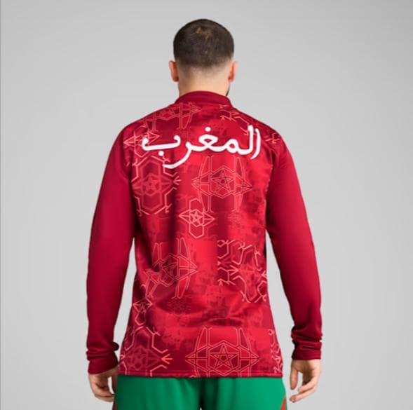 新品 PUMA サッカー モロッコ代表 プレマッチ スウェットトップ S