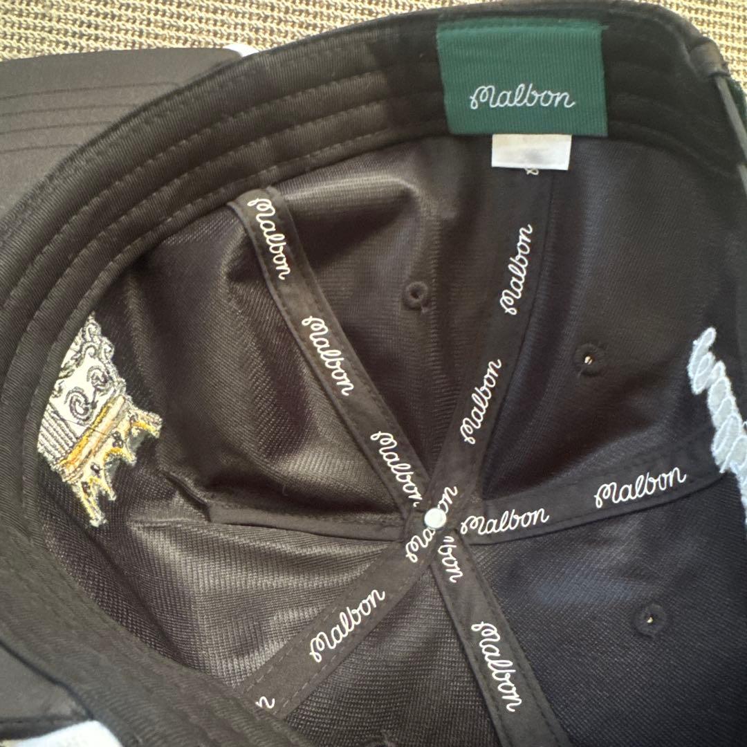 Malbon 黒 キャップ 王冠刺繍