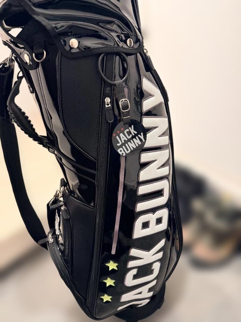 【極美品】ジャックバニー エナメル キャディバッグ ブラック 星柄 6分割
