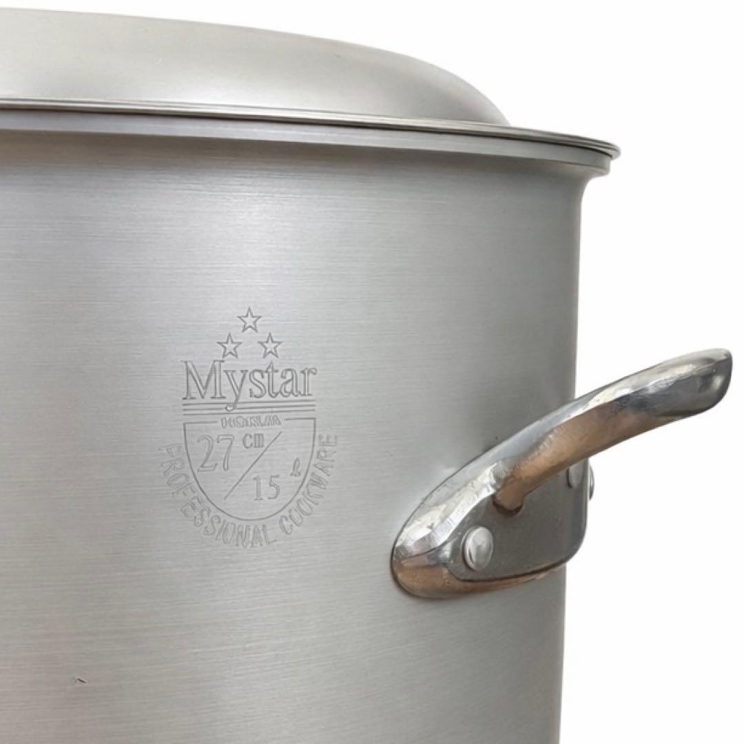 【美品】北陸アルミニウム　プロマイスターアルミ 寸胴鍋　27cm 蓋付き