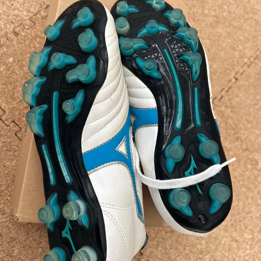 Mizuno Hypervenom ホワイト/ブルー スパイクシューズ
