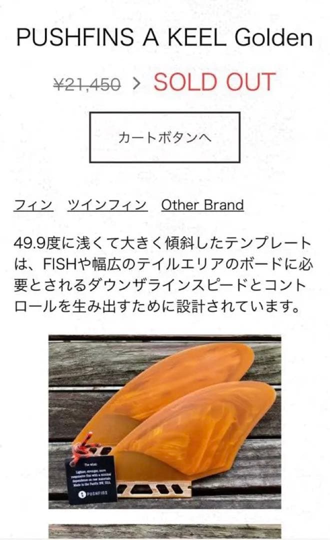 PUSHFINS  ツインキールフィン