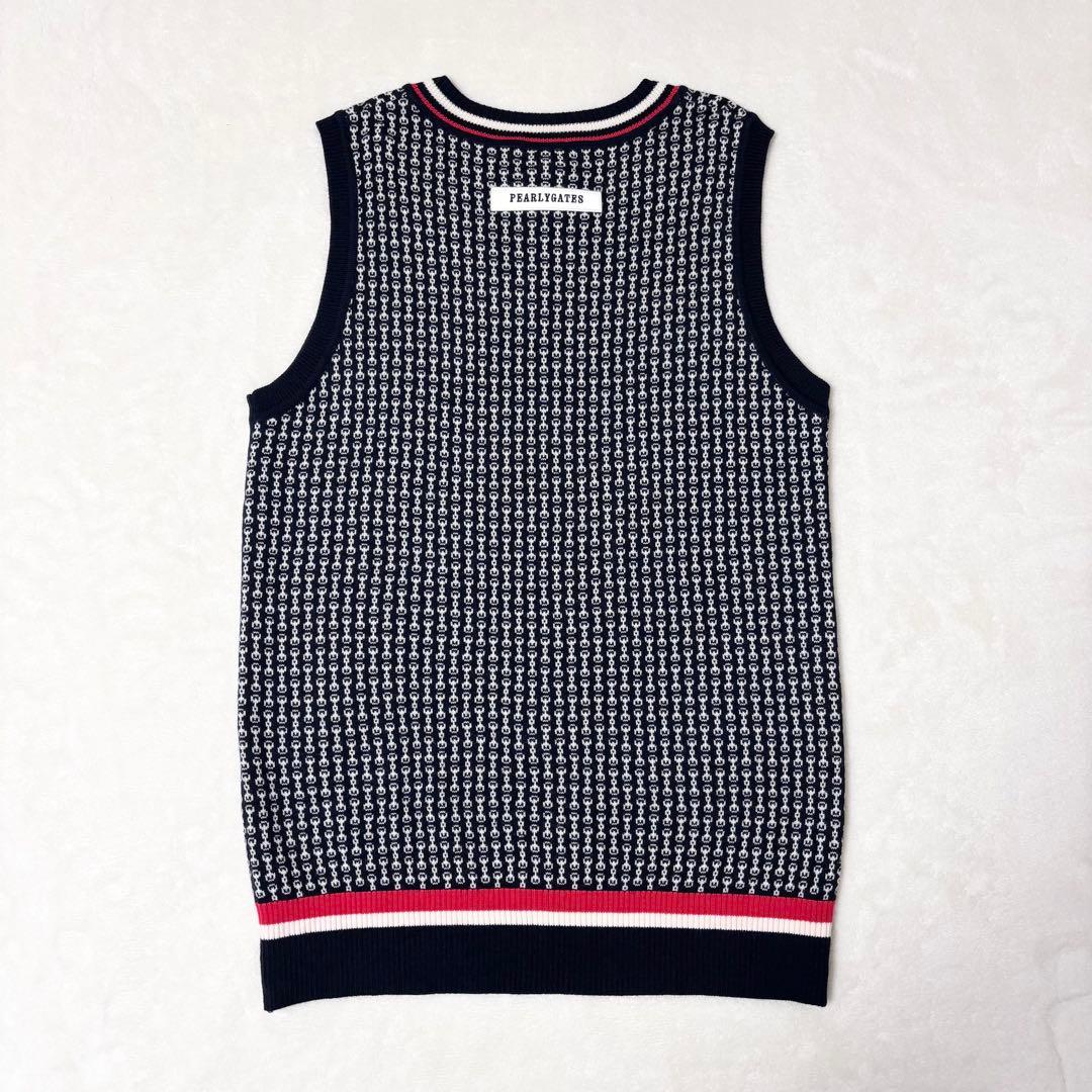 【未使用品】PEARLY GATES　パーリーゲイツ　ウール ニットベスト　総柄