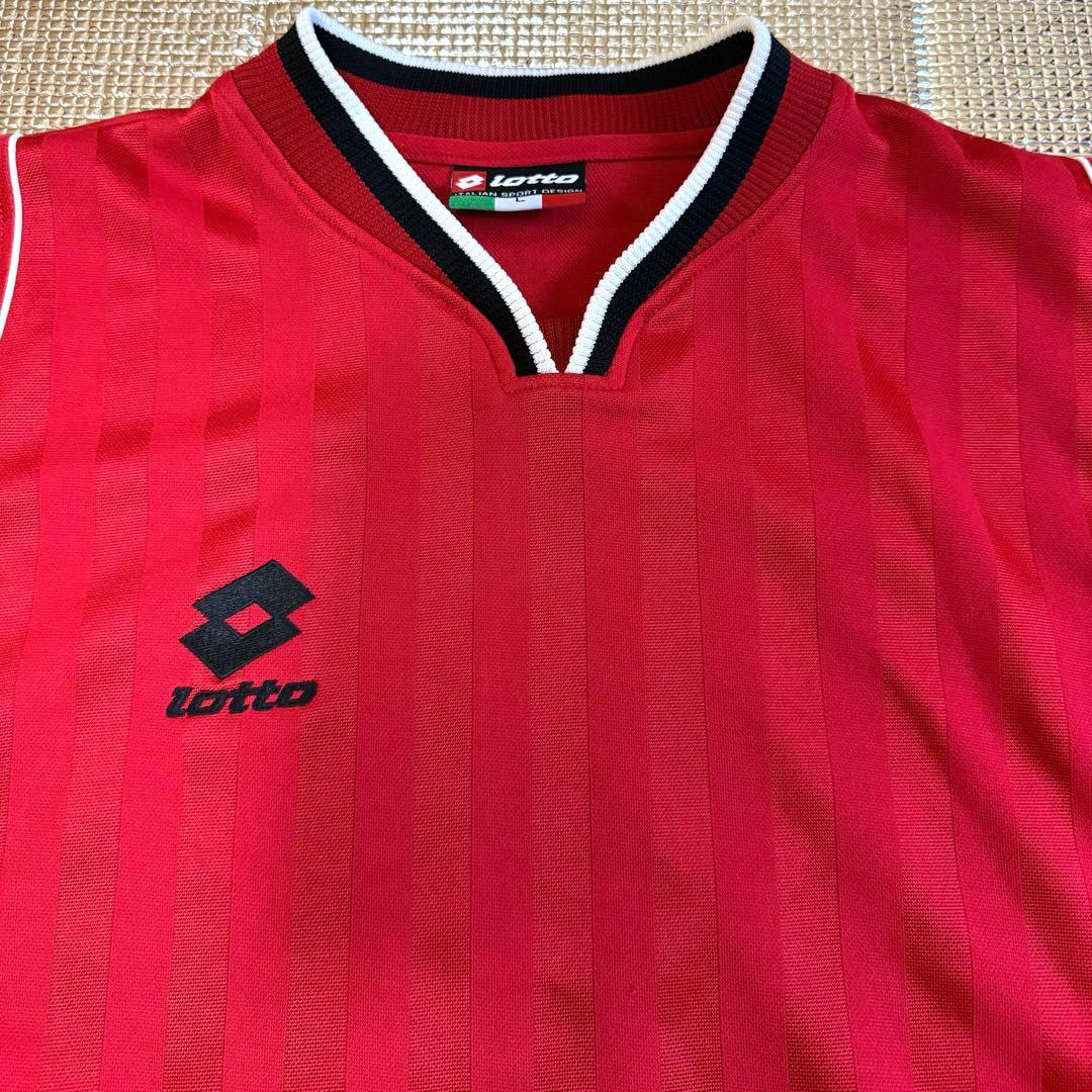 【極美品】Lotto ロット ヴィンテージ ゲームシャツ L 長袖 赤黒 90s