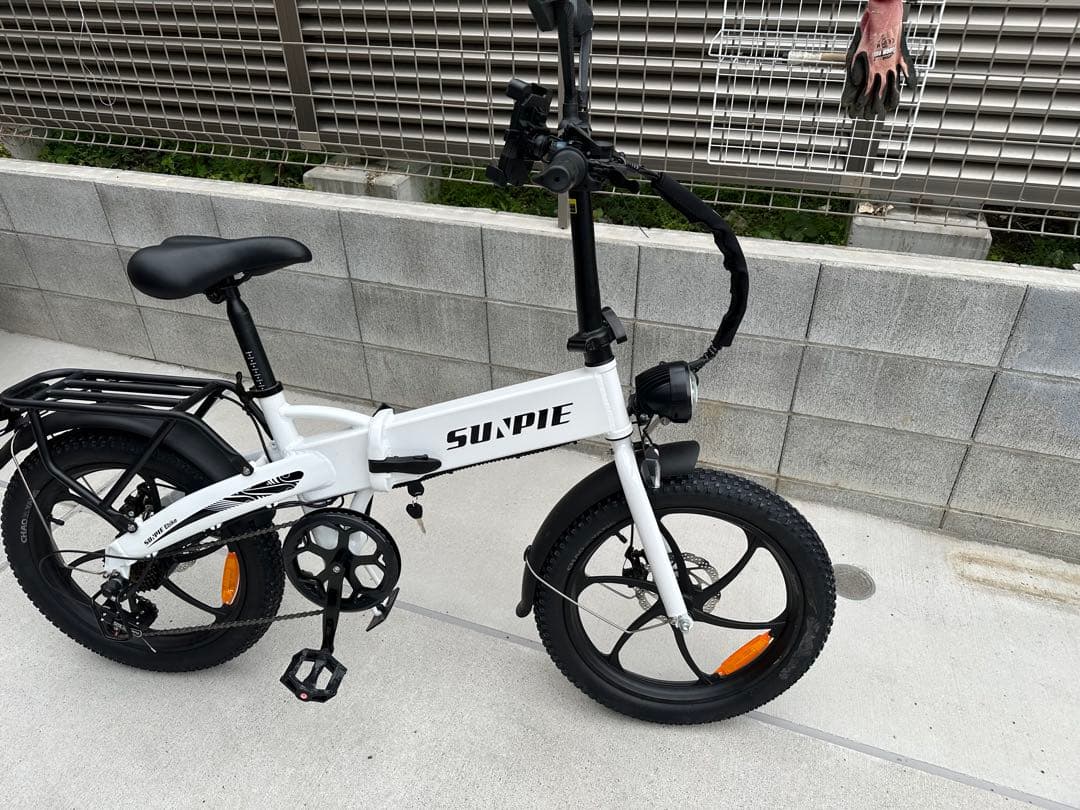 SUNPIE 折りたたみ電動アシスト自転車 ホワイト