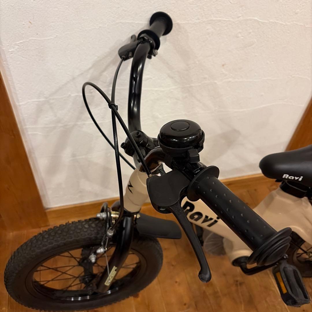Ravi キッズ自転車 14インチ ベージュ 補助輪付きEizer 軽量