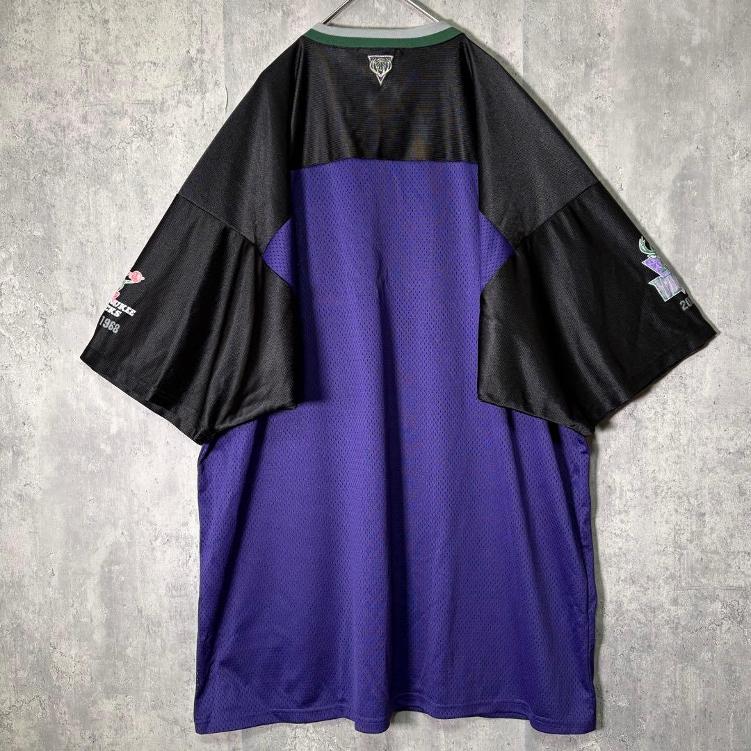 希少 NBA バックス ウォームアップ シューティングシャツ メッシュ